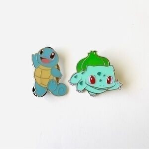Authentic Pokémon Pins Squirtle Bulbasaur Set of 2